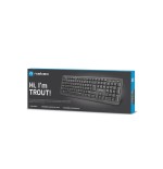 Natec teclado (ingles) trout slim, usb, us layout, black
