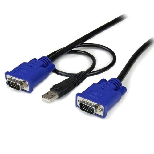 Startech cable kvm ultra delgado 3m todo en 1 vga usb hd15