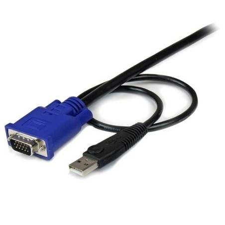 Startech cable kvm ultra delgado 3m todo en 1 vga usb hd15