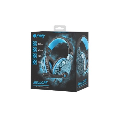 Natec auriculares gaming fury hellcat azul