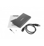 Natec hdd/ssd caja externa rhino go para 2.5'' sata - usb 3.0, aluminio negro