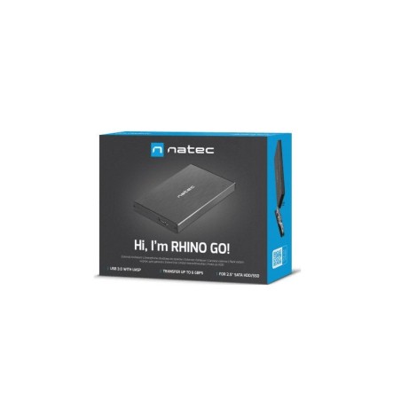 Natec hdd/ssd caja externa rhino go para 2.5'' sata - usb 3.0, aluminio negro