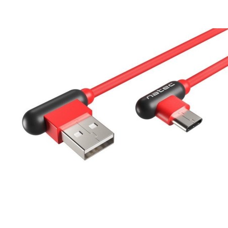 Natec nka-1201 extreme media cable usb typ-c a usb (m), 1 m, en ángulo, rojo