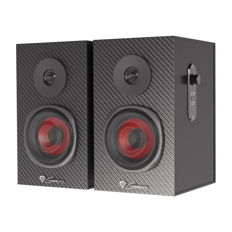 Natec altavoces 2.0 genesis helium 200 10 w negro, rojo alámbrico