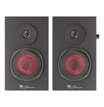 Natec altavoces 2.0 genesis helium 200 10 w negro, rojo alámbrico