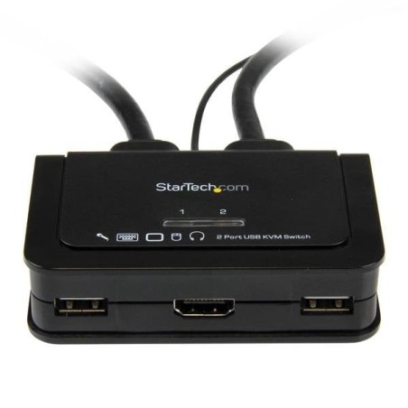 Startech conmutador switch kvm 2 puertos hdmi usb audio cables integrados  sv211hdua