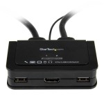 Startech conmutador switch kvm 2 puertos hdmi usb audio cables integrados  sv211hdua
