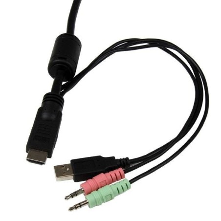 Startech conmutador switch kvm 2 puertos hdmi usb audio cables integrados  sv211hdua