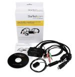 Startech conmutador switch kvm 2 puertos hdmi usb audio cables integrados  sv211hdua