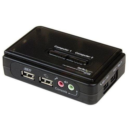 Startech conmutador kvm 2 puertos  usb - audio y videovga   sv211kusb