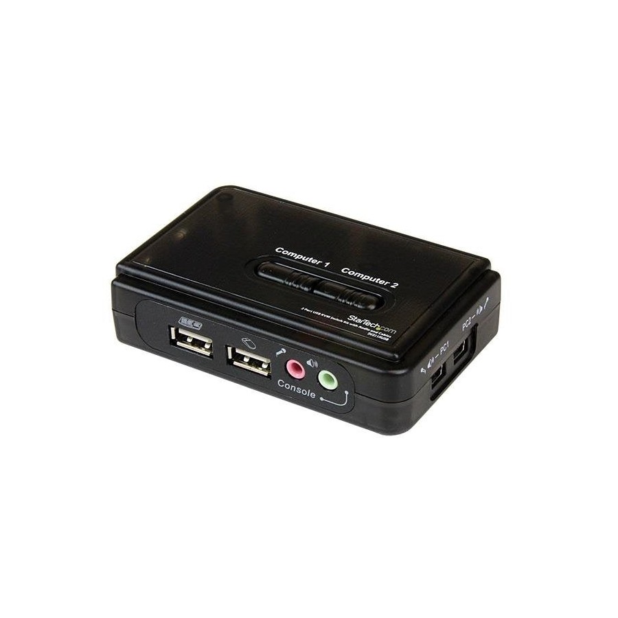 Startech conmutador kvm 2 puertos  usb - audio y videovga   sv211kusb