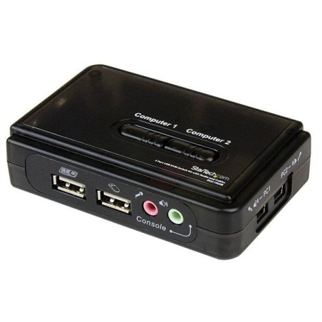 Startech conmutador kvm 2 puertos  usb - audio y videovga   sv211kusb