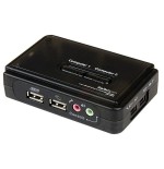 Startech conmutador kvm 2 puertos  usb - audio y videovga   sv211kusb