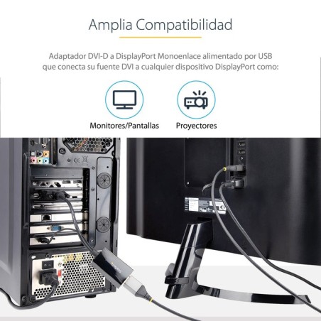 Startech adaptador dvi a displayport alimentado por usb 1920x1200   dvi2dp2