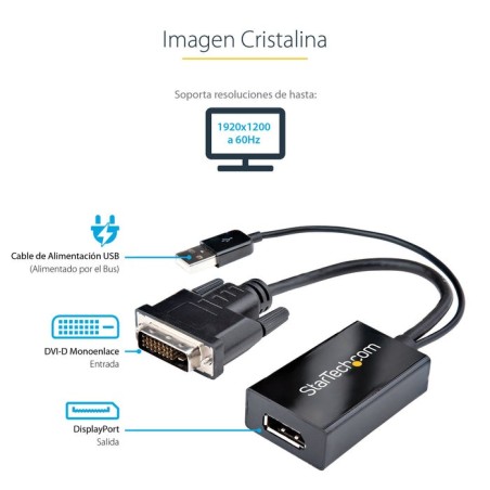 Startech adaptador dvi a displayport alimentado por usb 1920x1200   dvi2dp2