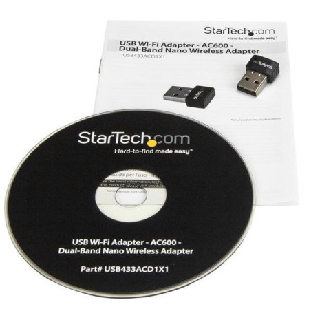 Startech adaptador de red wifi usb ac600  433 mbit/s  negro  usb433acd1x1