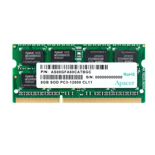 Memoria ram apacer 8gb ddr3l 1600mhz 1.35v cl11 sodimm