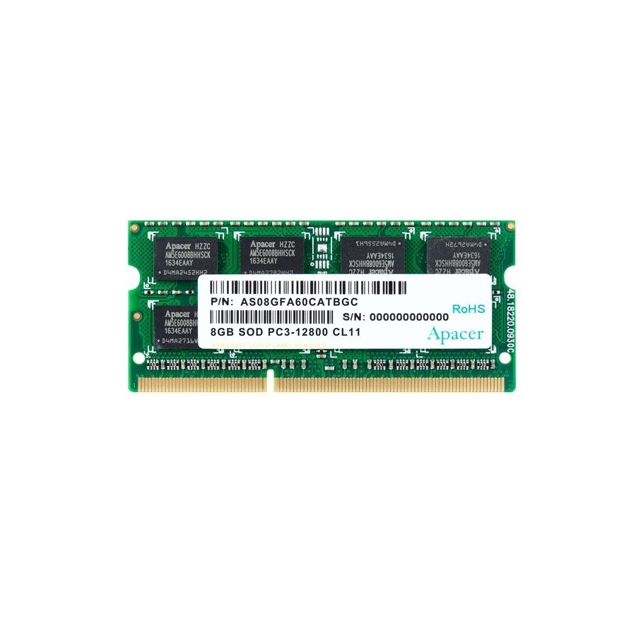 Memoria ram apacer 8gb ddr3l 1600mhz 1.35v cl11 sodimm