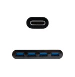 Nanocable adaptador usb-c a 4xusb 3.0. usb-c/m-usb 3.0/h - 10 cm - negro