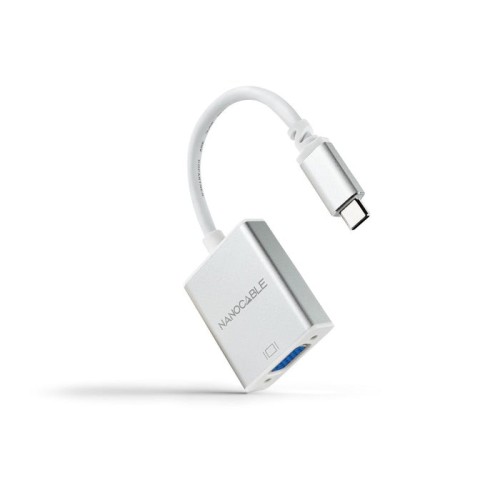 Nanocable conversor usb-c a vga. usb-c/m - vga/h - aluminio - 10 cm - gris