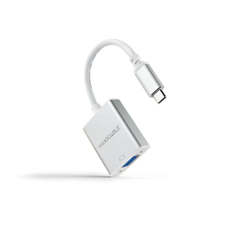 Nanocable conversor usb-c a vga. usb-c/m - vga/h - aluminio - 10 cm - gris