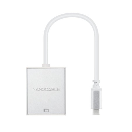 Nanocable conversor usb-c a vga. usb-c/m - vga/h - aluminio - 10 cm - gris