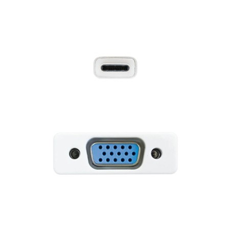 Nanocable conversor usb-c a vga. usb-c/m - vga/h - aluminio - 10 cm - gris
