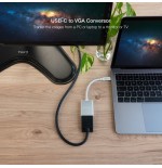 Nanocable conversor usb-c a vga. usb-c/m - vga/h - aluminio - 10 cm - gris