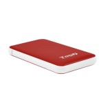 Tooq carcasa externa hdd/sdd 2.5" hasta 9.5mm sata usb 3.0/3.1 gen 1 - sin tornillos - rojo/blanco