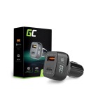Cargador mechero type c + usb qc 3.0 greencell cad33