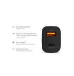 Cargador mechero type c + usb qc 3.0 greencell cad33