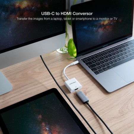 Nanocable conversor usb-c a hdmi 4k - 15 cm - blanco