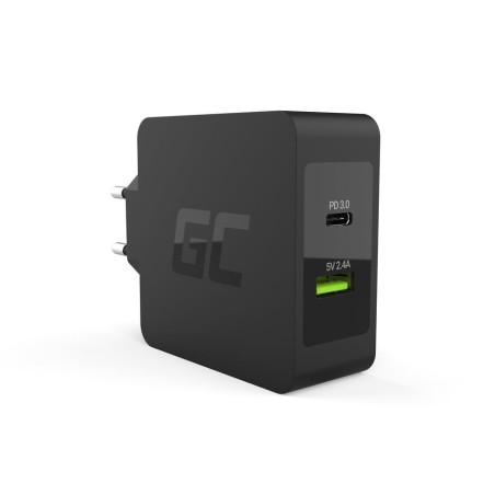 Cargador de red stool greencell qc 1xtype c+ 1xusb  sin cable 45w negro