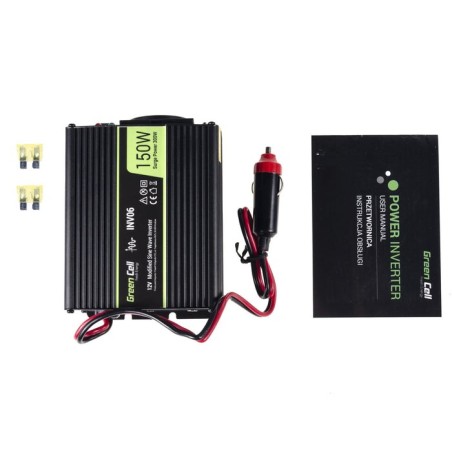 Inversor de voltaje para automóvil green cell ® 12v a 230v, 150w / 300w