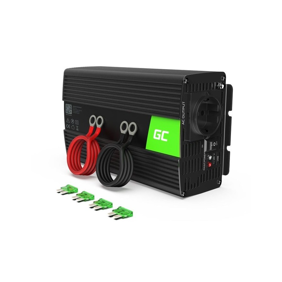 Inversor de voltaje para automóvil green cell ® 12v a 220v, 1000w / 2000w