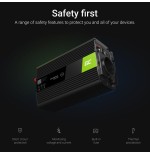 Inversor de voltaje para automóvil green cell ® 12v a 220v, 1000w / 2000w
