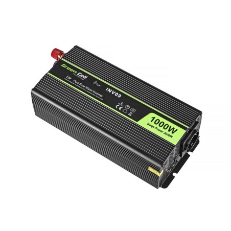 Inversor de voltaje para automóvil de green cell ® 12v a 230v, 1000w / 2000w de onda sinusoidal completa