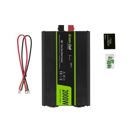 Inversor de voltaje para automóvil de green cell ® 12v a 230v, onda sinusoidal completa 2000w / 4000w