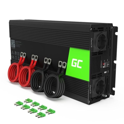 Inversor de voltaje para automóvil green cell ® 12v a 220v, 3000w / 6000w