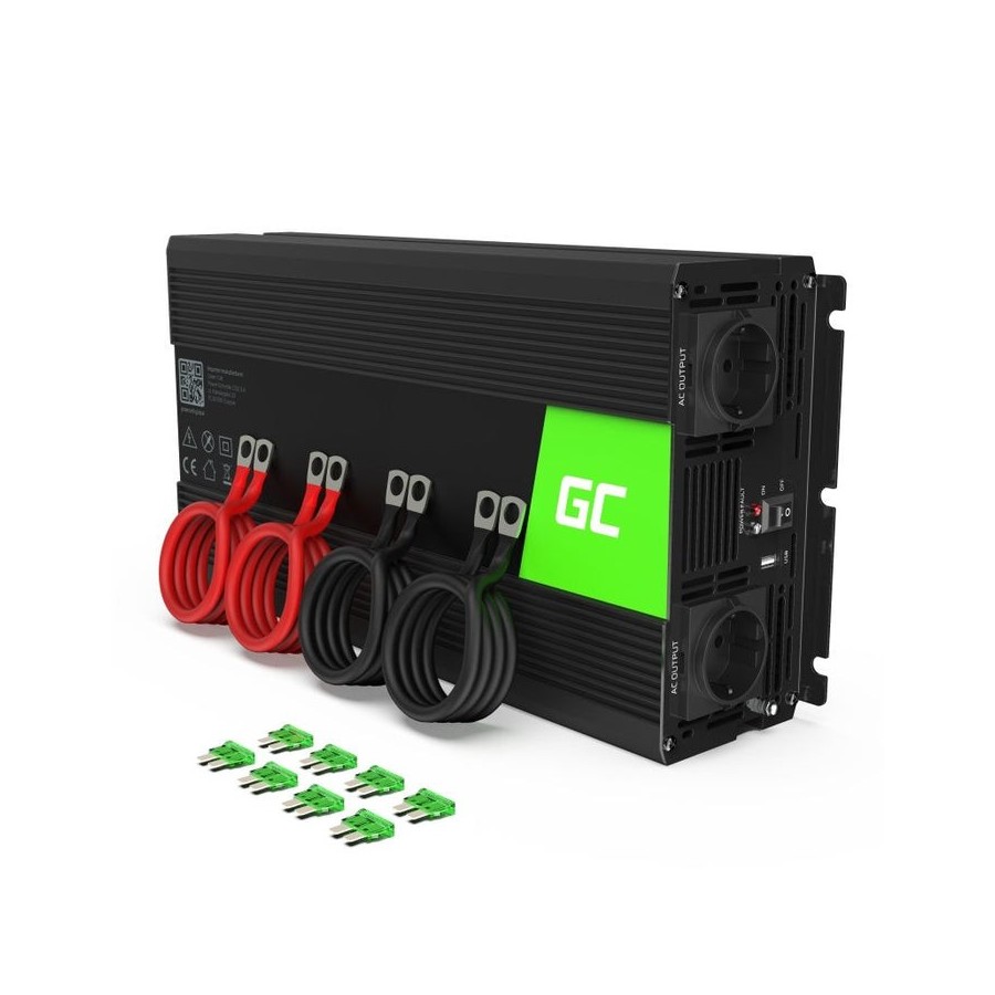 Inversor de voltaje para automóvil green cell ® 12v a 220v, 3000w / 6000w