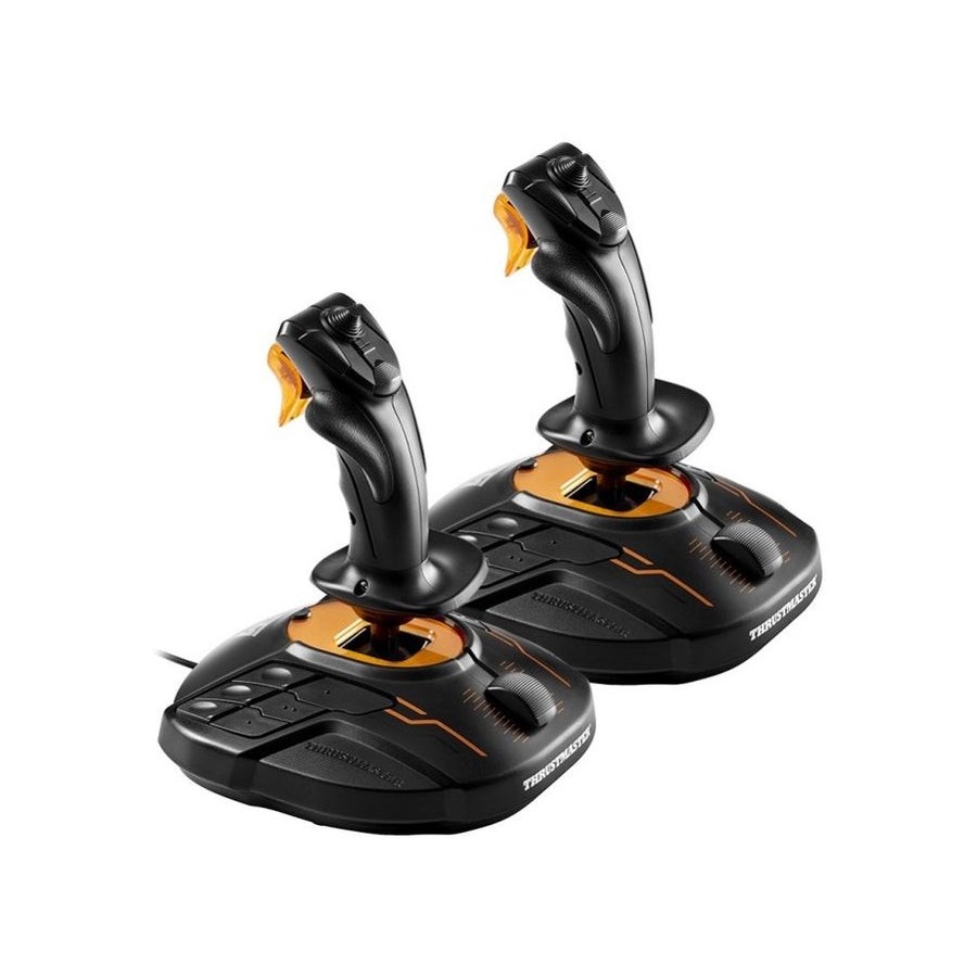 Thrustmaster t.16000m fcs space sim duo palanca de mando pc negro, naranja