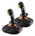 Thrustmaster t.16000m fcs space sim duo palanca de mando pc negro, naranja