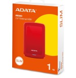Disco externo hdd adata hv300 ahv300-1tu31-crd (1 tb, 2.5 inch, usb 3.1, 8 mb, 7200 rpm, red color)