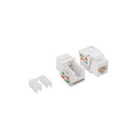 Logilink - keystone jack rj45 cat.5e sin proteger 90 lsa / idc punch down, blanco