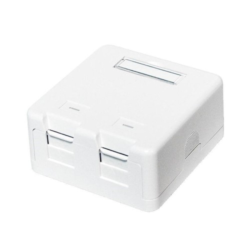 Logilink- caja montada en superficie keystone 2 puertos utp, blanco