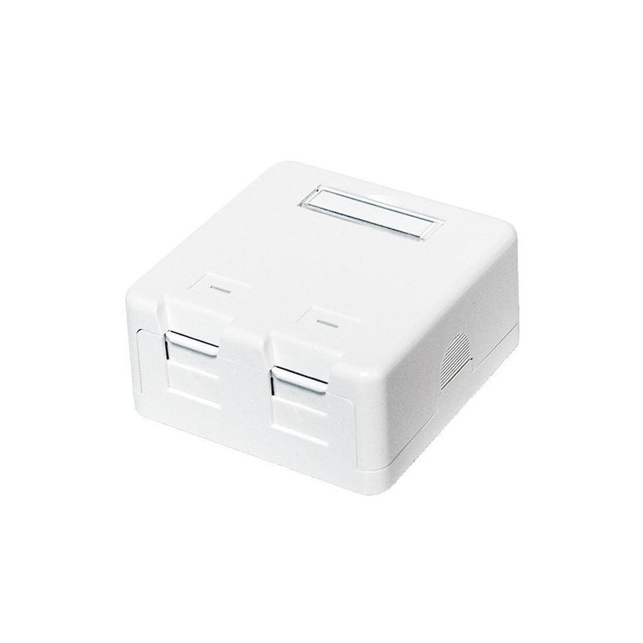 Logilink- caja montada en superficie keystone 2 puertos utp, blanco