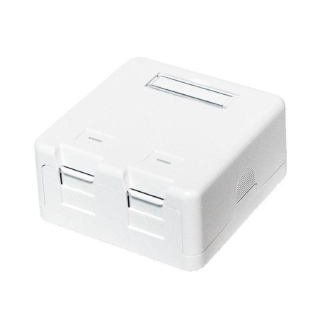 Logilink- caja montada en superficie keystone 2 puertos utp, blanco