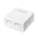 Logilink- caja montada en superficie keystone 2 puertos utp, blanco