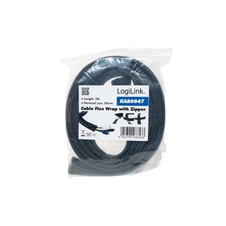 Logilink kab0047 - flexible cable protection with zipper 2m