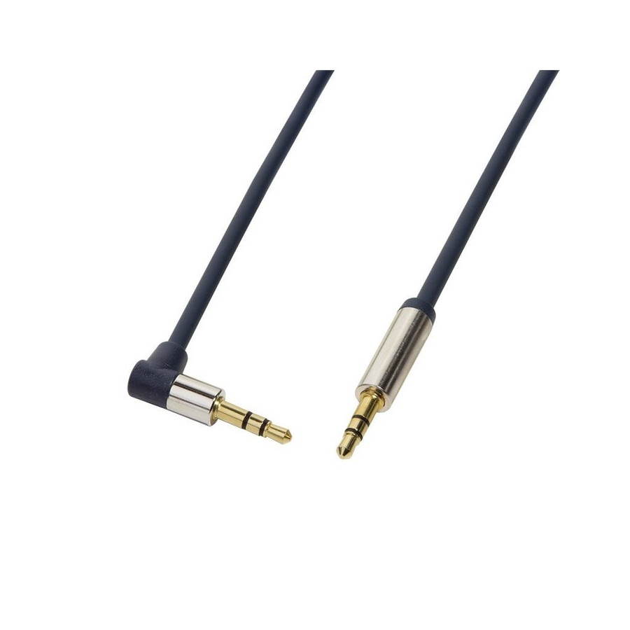 Logilink - audio cable 3.5 stereo m/m 90, 1.00 m, azul